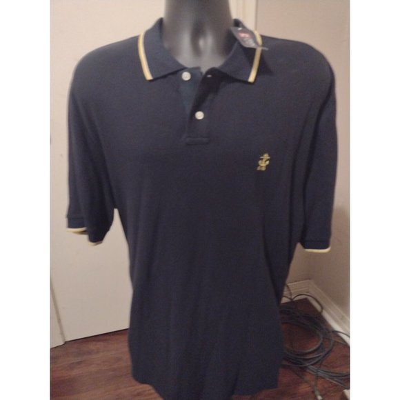 Chaps Other - NWT New Chaps C-78 Mens Sz XL 100% Cotton Navy Blue Logo Short Sleeve Polo Shirt